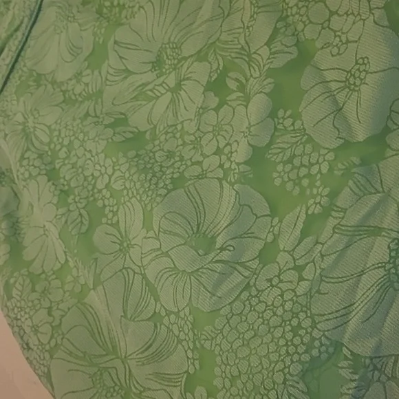 LIKE NEW VTG 1960s Handmade Mod Bright Green Go-go Floral Print Mini Dress - Picture 16 of 17